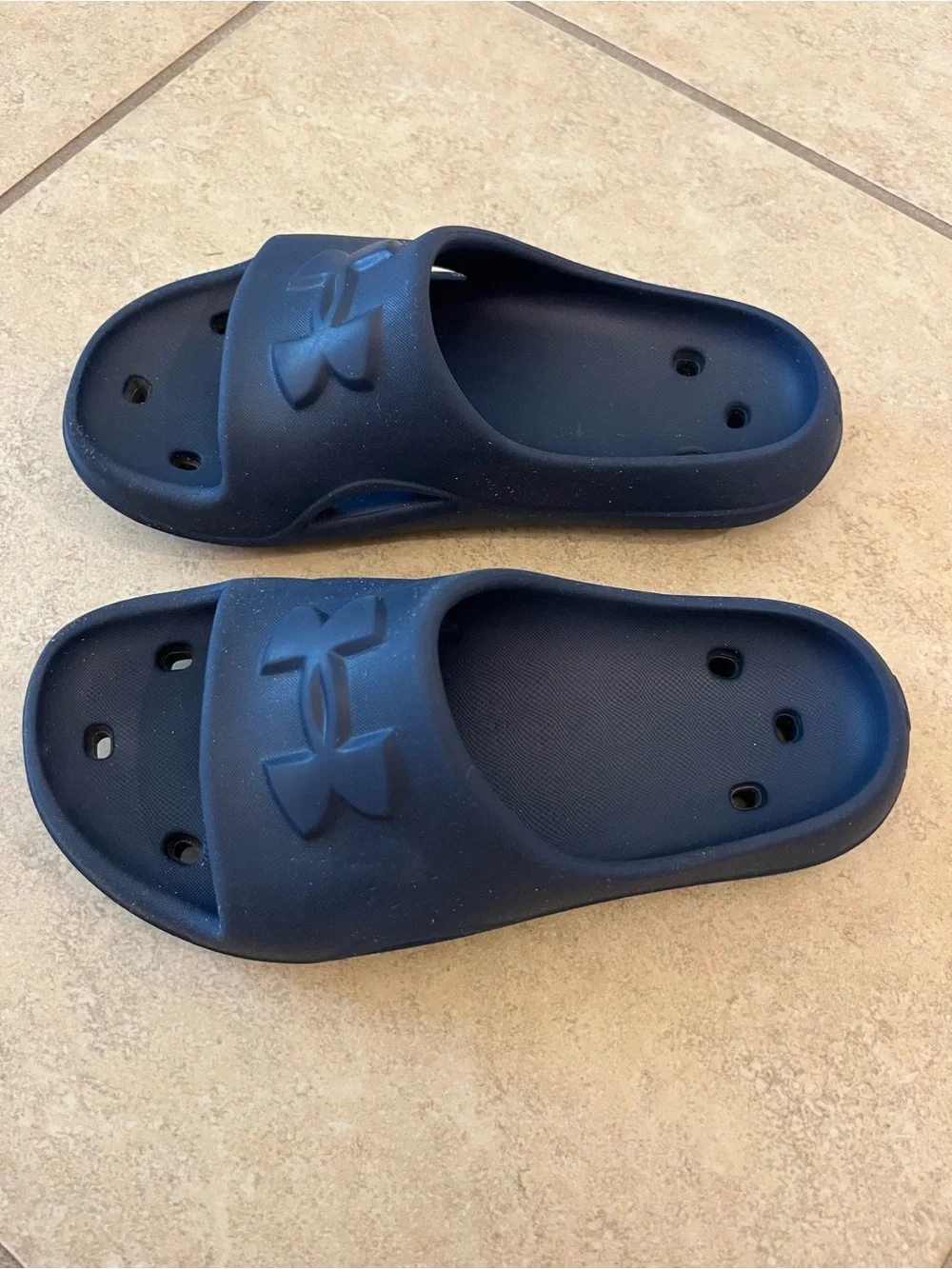 Under Armour Kids Navy Blue Slide Sandals